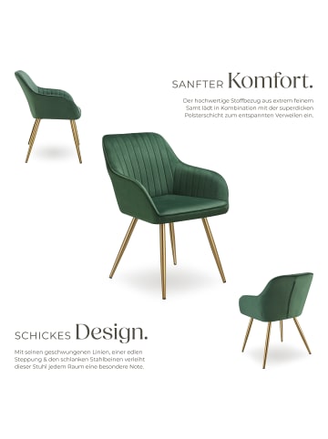 tectake Polstersessel gepolstert, in Samtoptik, gesteppt, 58 x 62 x 82 cm