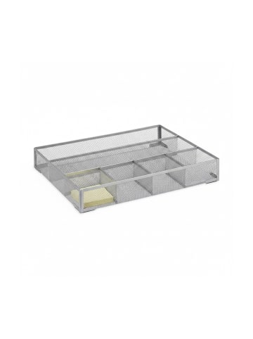 relaxdays Schreibtischorganizer in Silber - (B)38 x (H)6 x (T)30 cm
