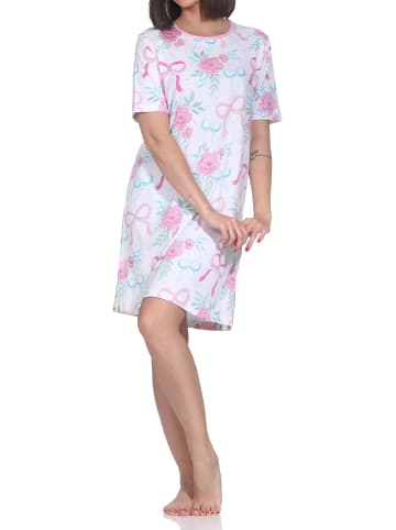 NORMANN Nachthemd kurzarm in Allover