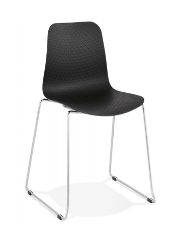 KADIMA DESIGN Moderner Küchenstuhl mit Metall Kufengestell | Minimalistischer Stil in Schwarz