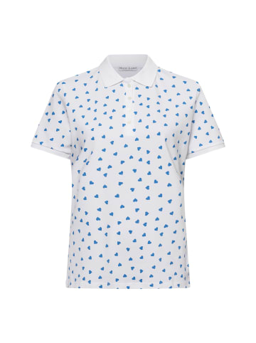 Marie Lund Poloshirt in weiß blau - 0003