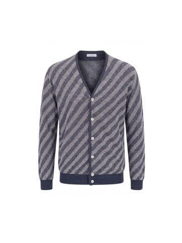 Malo Blau Leinen Herren Strickjacke