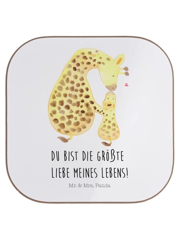 Mr. & Mrs. Panda Untersetzer Tasse Giraffe Kind mit Spruch in Weiß