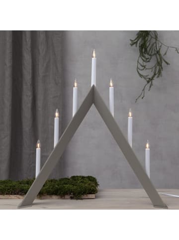 STAR Trading Großer Lichterbogen Arrow, schlicht, 7 x E10 Kerzen, Holz, Netzbetri