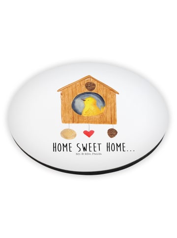 Mr. & Mrs. Panda Rund Magnet Vogelhaus Home mit Spruch in Weiß