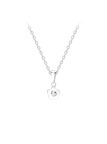 Alexander York Kette mit Anhänger BLUME mit Zirkonia in 925 Sterling Silber, 2-tlg.