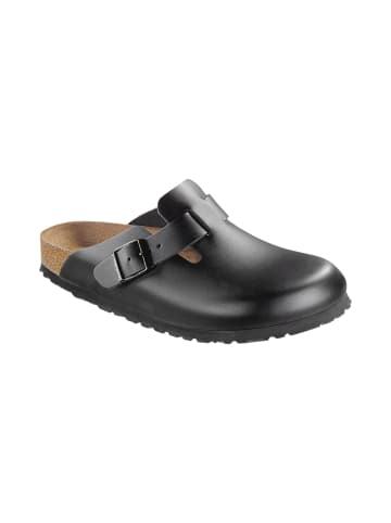 Birkenstock Clogs Boston Natural Leather in Schwarz