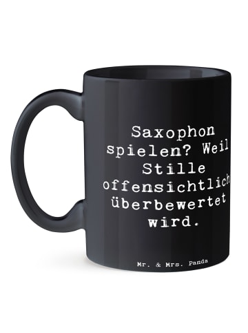 Mr. & Mrs. Panda Trinkbecher Spruch Saxophon Leidenschaft mit Sp... in Schwarz