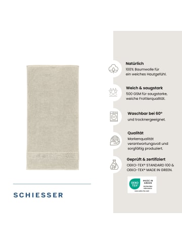Schiesser Frottier-2er-Set: Duschtücher Turin in Helltaupe
