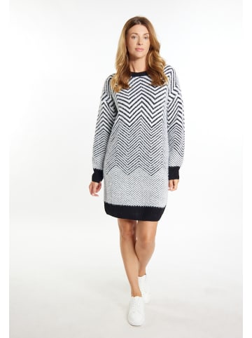 usha WHITE LABEL Damen Strickkleid in Schwarz Weiss