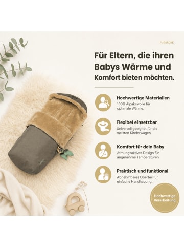 Kinderhaus Blaubär Kinderwagenfellsack Alpaka TOP in Braun