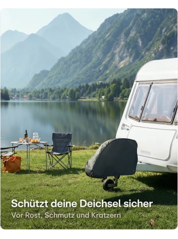 Praknu Deichselabdeckung Wohnwagen & Anhänger – Extra Dickes PVC, Grau