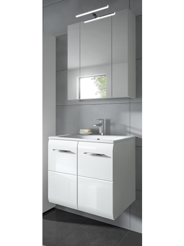Inn.Furn Badmöbel-Set 2-teilig weiß Hochglanz, Kombination inklusive Waschbecken 60 cm