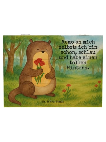 Mr. & Mrs. Panda Geschenkbox Otter Blumenstrauß Design mit Spruch in Weiß