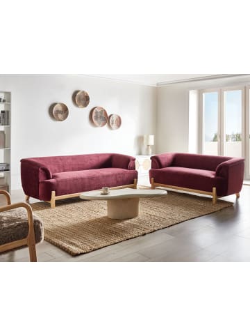Beliani 2-tlg Sitzgruppe ALNOR in Rot/Braun