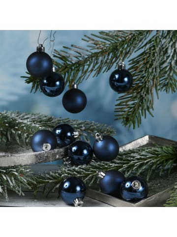 MARELIDA 16er Set Weihnachtskugeln Glas D: 3,5cm in blau