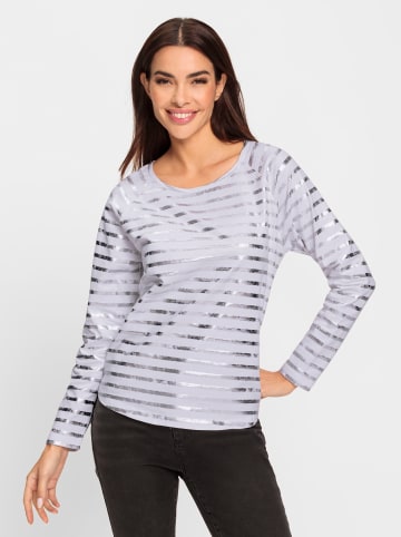 Heine Streifenshirt in weiß-silberfarben-geringelt