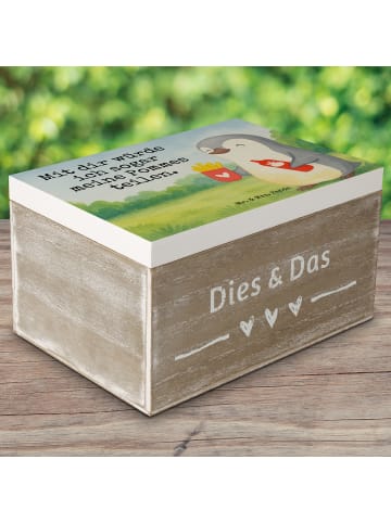 Mr. & Mrs. Panda Schatulle Pinguin Pommes Design mit Spruch in Weiß