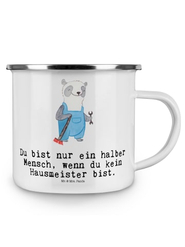Mr. & Mrs. Panda Haferl Hausmeister Herz mit Spruch in Weiß
