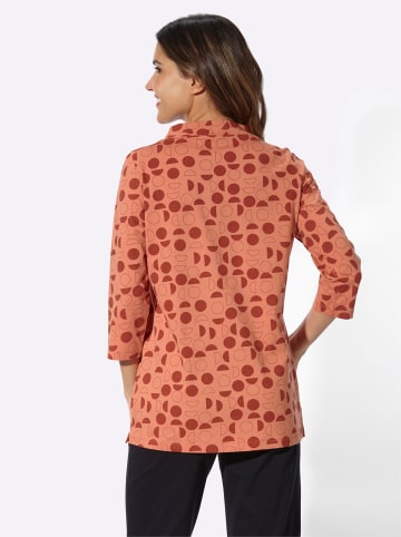 Sieh an! Longshirt in papaya-rostrot-bedruckt