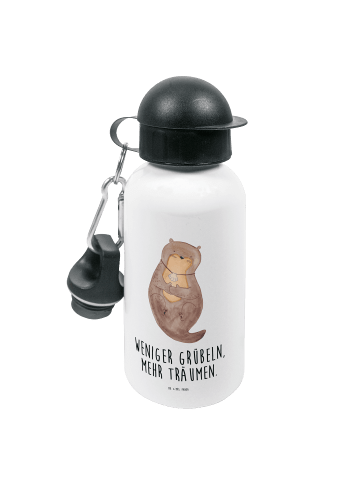 Mr. & Mrs. Panda Kindertrinkflasche Otter Muschel mit Spruch in Weiß