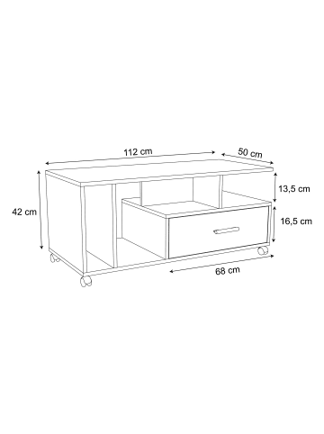 ebuy24 Couchtisch Silus 1 Weiß 112 x 50 cm