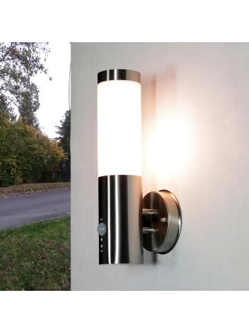 Licht-Erlebnisse Außen Wandlampe in Silber