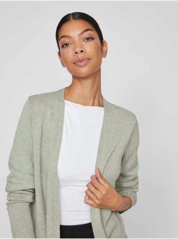 Vila Feinstrick Basic Cardigan Stretch mit Taschen VIRIL in Hellgrün-2