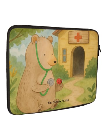Mr. & Mrs. Panda Laptoptasche Bär Arzt Design ohne Spruch in Weiß