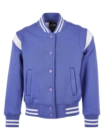 Urban Classics Urban Classics Damen Girls Inset College Sweat Jacket in purpleday/white