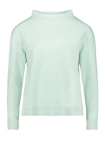Betty Barclay Basic-Strickpullover mit Stehkragen in Grey Green Melange