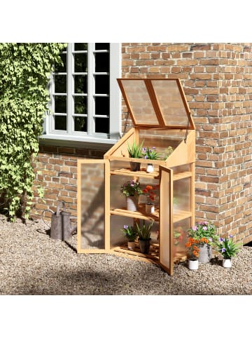 Outsunny Gewächshaus in Braun 70L x 50B x 120H cm