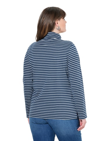 Ulla Popken Langarmshirt in navy blau