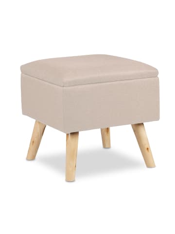 relaxdays Hocker in Beige - (B)40x (H)40 x (T)40 cm
