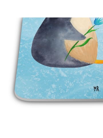 Mr. & Mrs. Panda Untersetzer für Gläser Pinguin Pärchen ohne Spruch in Eisblau