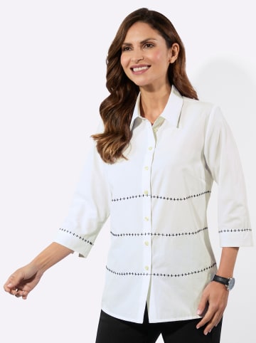 WITT WEIDEN Hemdbluse in ecru-schwarz