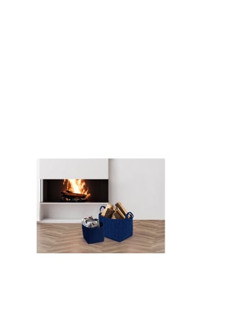 N8WERK Aufbewahrungskorb Filz 32cm dunkelblau  Blau