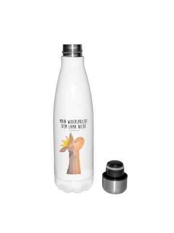 Mr. & Mrs. Panda Thermos Lamakopf König mit Spruch in Weiß