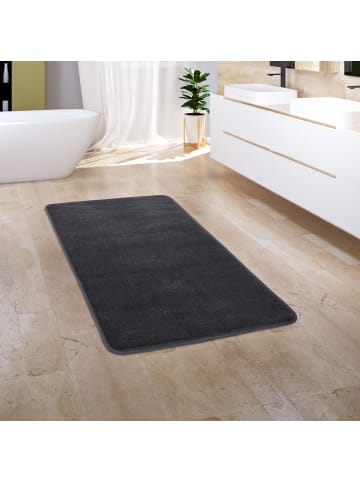 KADIMA DESIGN Waschbarer Teppich Badezimmer waschmaschinenwaschbar Unifarben in Dunkelgrau