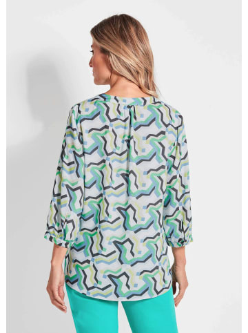 GOLDNER Kurzgröße:  Mit Allover-Print, Tunikaform, 3/4-Arm in grün / gemustert
