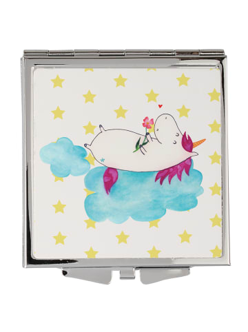 Mr. & Mrs. Panda Handtaschenspiegel quadratisch Einhorn Verliebt... in Weiß