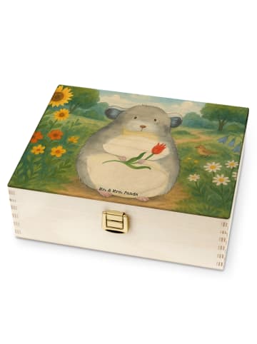 Mr. & Mrs. Panda Teebeutel-Box Chinchilla Blume Design ohne Spruch in Weiß