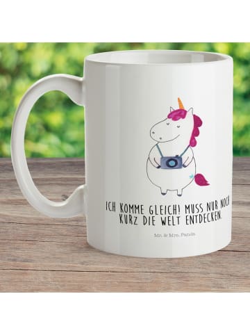 Mr. & Mrs. Panda Kindertasse Einhorn Fotograf mit Spruch in Weiß