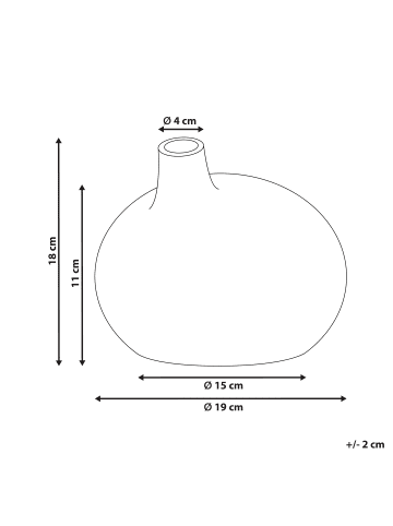 Beliani Dekovase KLANG in Grau/Gold - (W) 19 x (H) 18 x (L) 17 cm