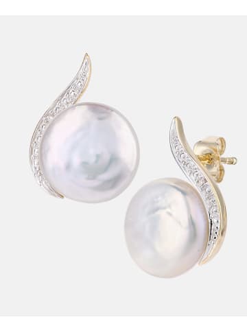 Diamant L'éternel Ohrringe aus 375 Gelbgold mit 0.01 Karat Diamant mit Perle