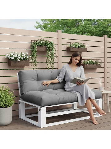 relaxdays 2-tlg. Palettenkissen-Set in Grau