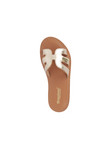 Les Tropéziennes par M Belarbi Flache Ledersandalen für Kinder „Bali“ Gold