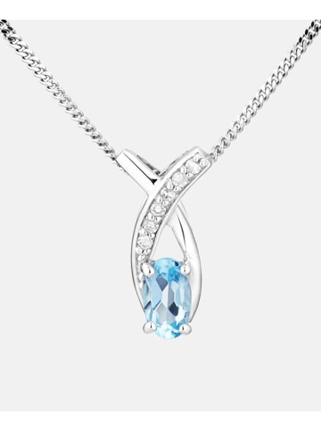 Diamant L'éternel Halskette aus 375 Weißgold mit 0.52 Karat Diamant mit Topas