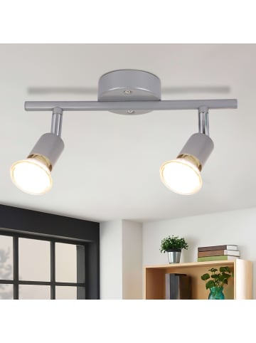 ZMH Deckenleuchte LED Silber GU10 - Deckenspots 2-flammige Wandleuchten