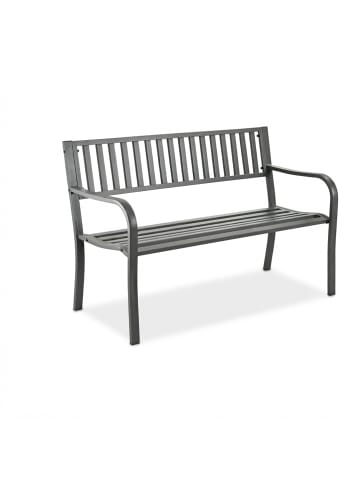 relaxdays Gartenbank in Grau - (B)127,5 x (H)82 x (T)59,5 cm